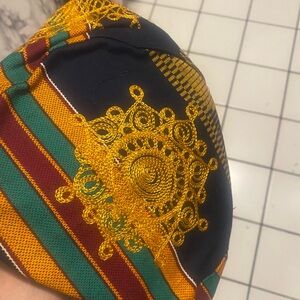African Red,green & yellow traditional Multicolor Embroidered unisex Hat